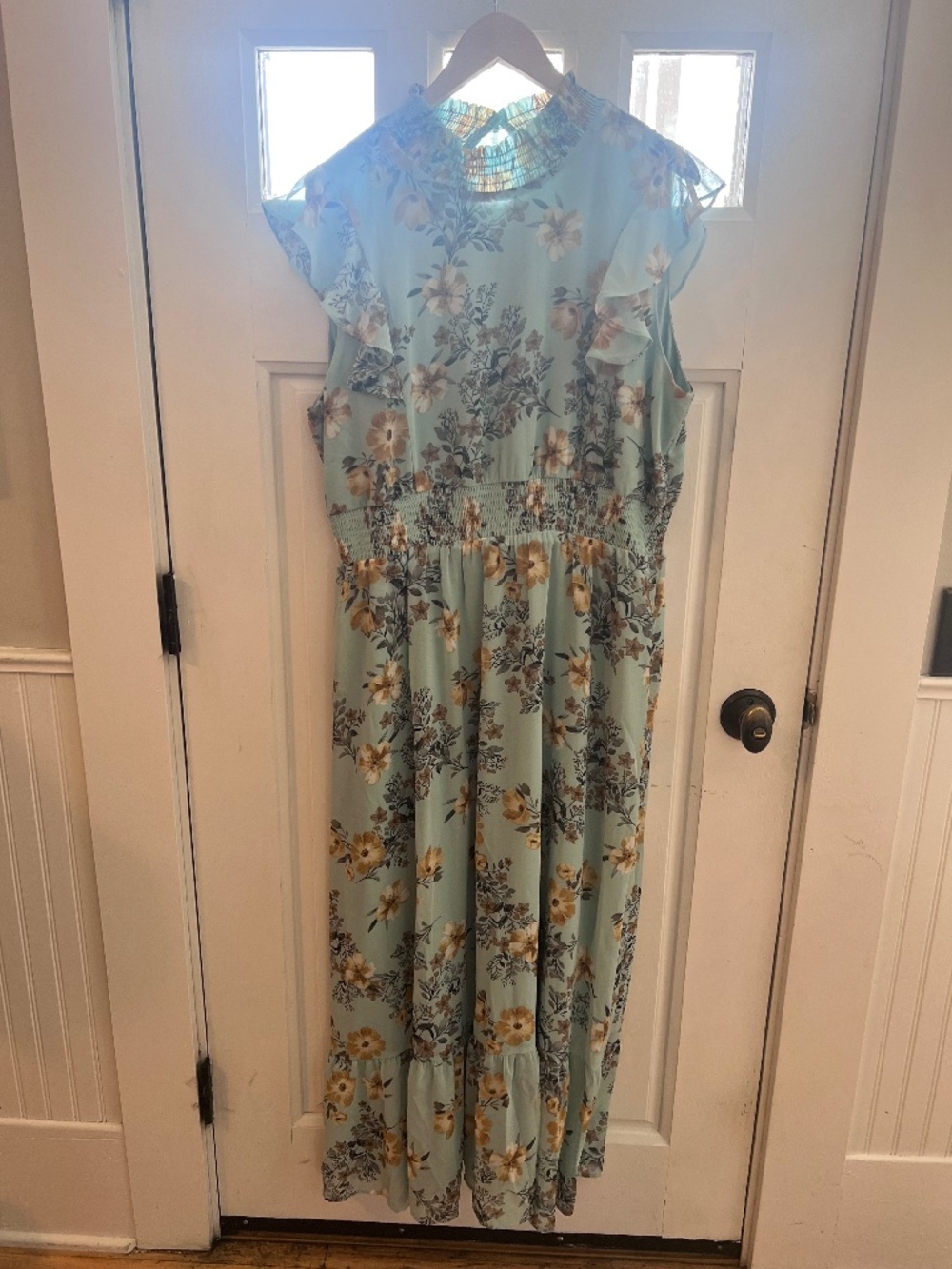Baltic Barn cocktail dress blue floral flattering figure 1XL